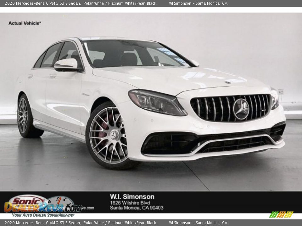 2020 Mercedes-Benz C AMG 63 S Sedan Polar White / Platinum White/Pearl Black Photo #1