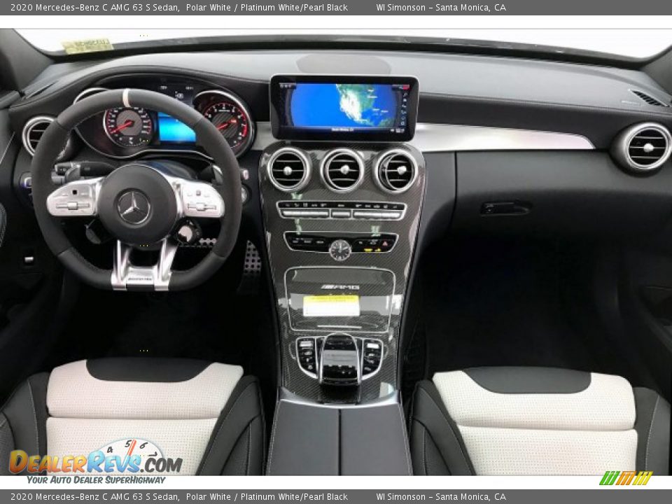 Platinum White/Pearl Black Interior - 2020 Mercedes-Benz C AMG 63 S Sedan Photo #17