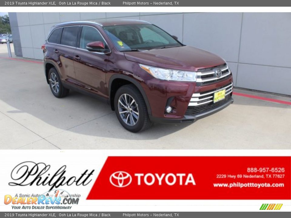 2019 Toyota Highlander XLE Ooh La La Rouge Mica / Black Photo #1