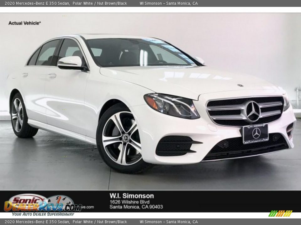 2020 Mercedes-Benz E 350 Sedan Polar White / Nut Brown/Black Photo #1
