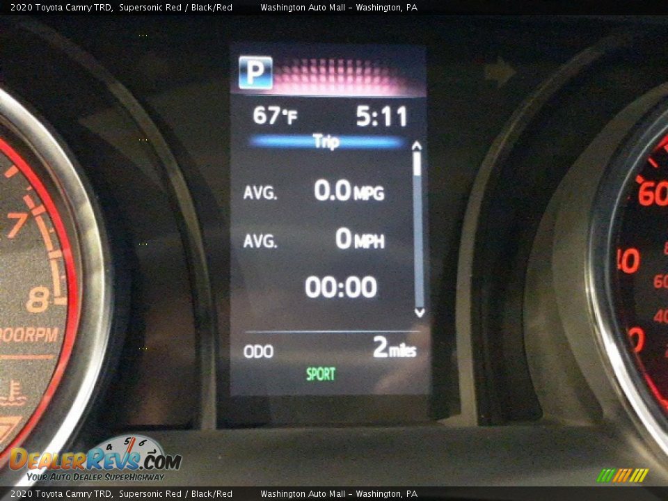 2020 Toyota Camry TRD Supersonic Red / Black/Red Photo #22