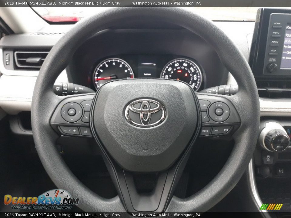 2019 Toyota RAV4 XLE AWD Midnight Black Metallic / Light Gray Photo #10