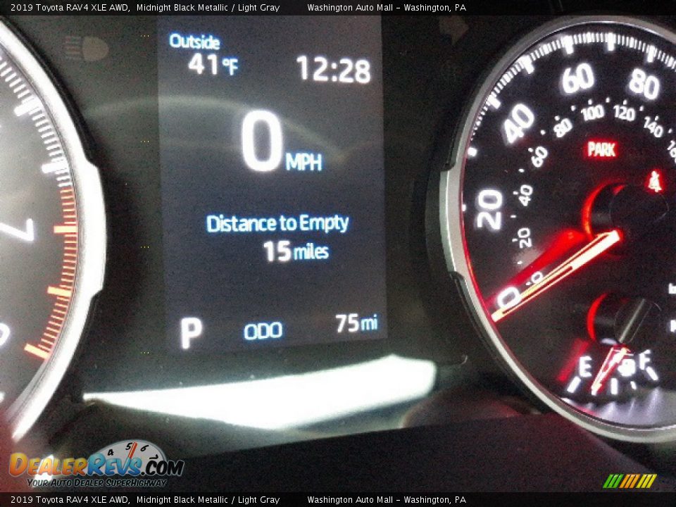 2019 Toyota RAV4 XLE AWD Midnight Black Metallic / Light Gray Photo #22
