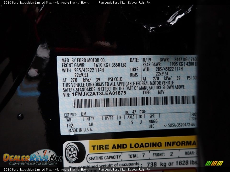 2020 Ford Expedition Limited Max 4x4 Agate Black / Ebony Photo #11