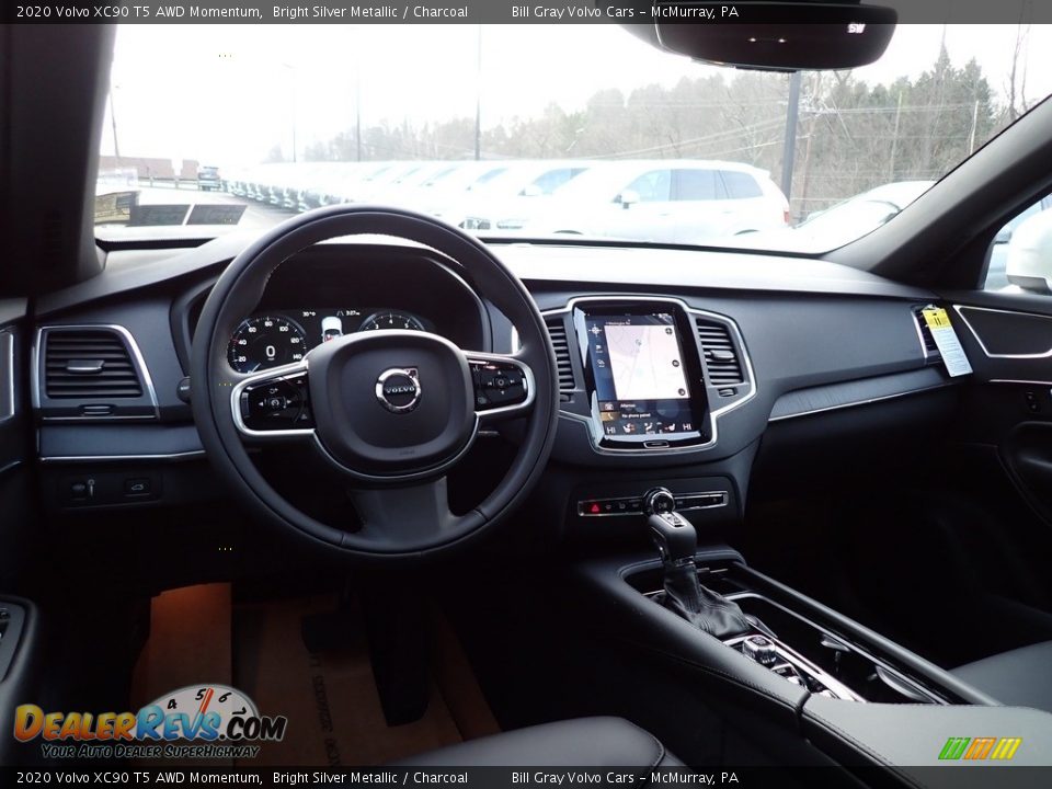 2020 Volvo XC90 T5 AWD Momentum Bright Silver Metallic / Charcoal Photo #9