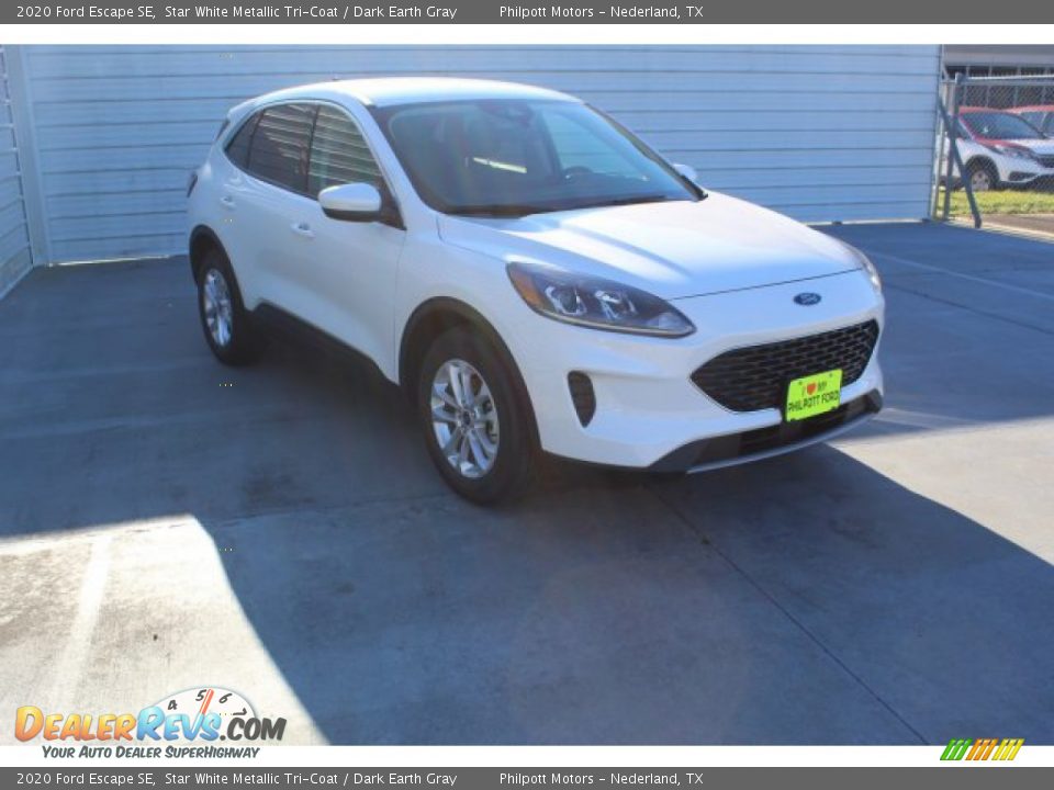 2020 Ford Escape SE Star White Metallic Tri-Coat / Dark Earth Gray Photo #2