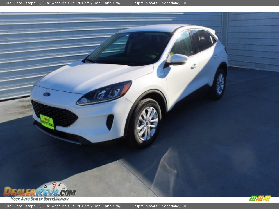 2020 Ford Escape SE Star White Metallic Tri-Coat / Dark Earth Gray Photo #4