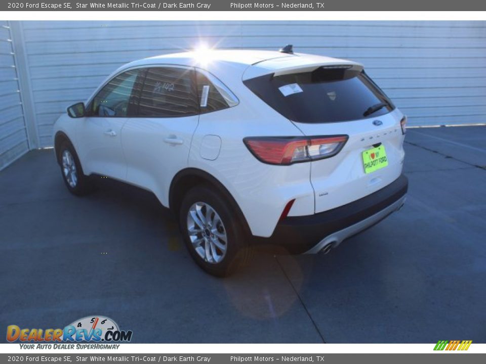 2020 Ford Escape SE Star White Metallic Tri-Coat / Dark Earth Gray Photo #6