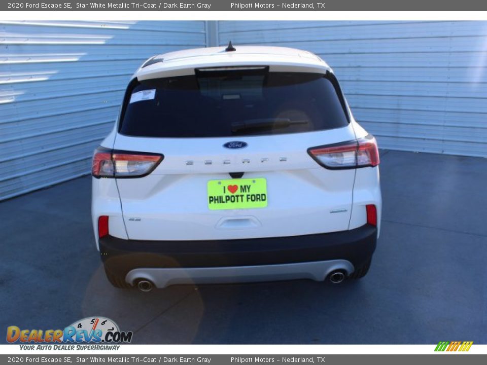 2020 Ford Escape SE Star White Metallic Tri-Coat / Dark Earth Gray Photo #7