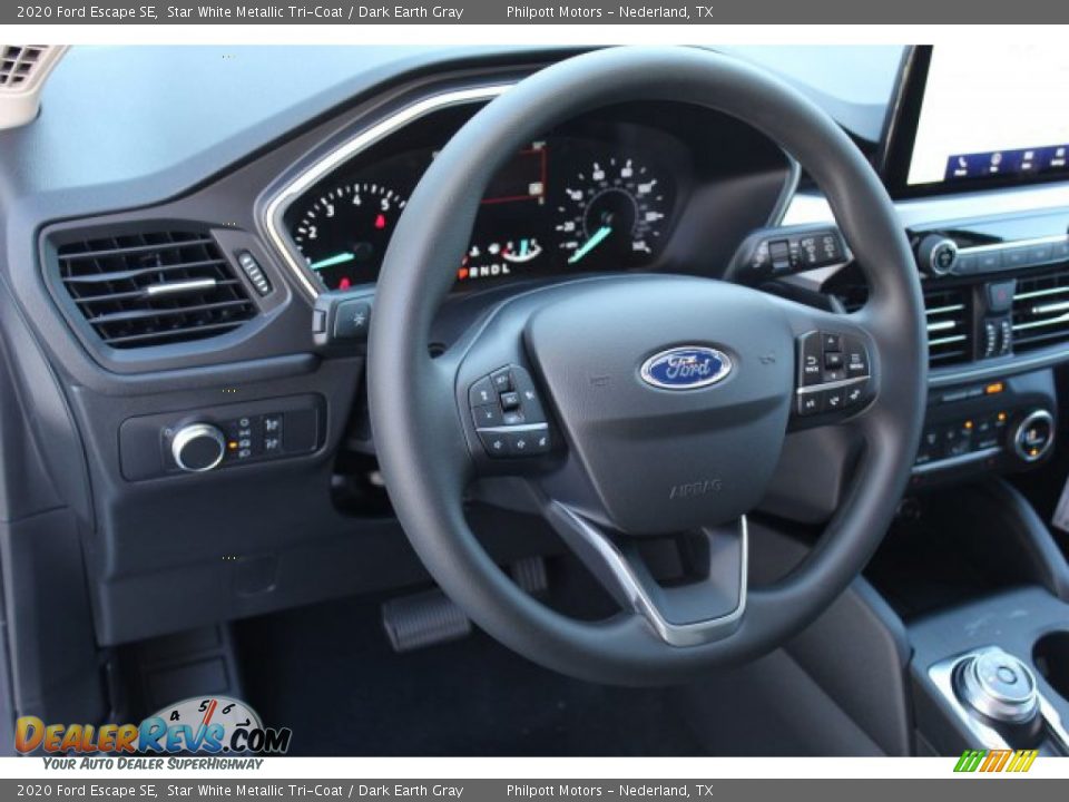 2020 Ford Escape SE Star White Metallic Tri-Coat / Dark Earth Gray Photo #13