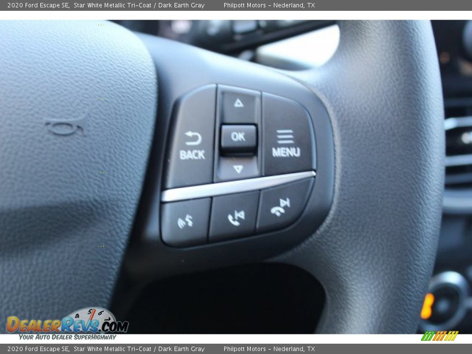 2020 Ford Escape SE Star White Metallic Tri-Coat / Dark Earth Gray Photo #15