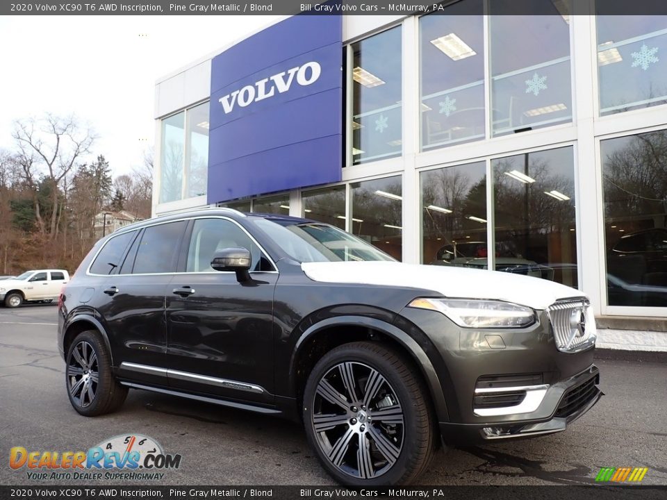 2020 Volvo XC90 T6 AWD Inscription Pine Gray Metallic / Blond Photo #1