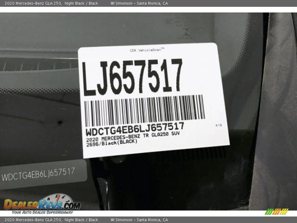 2020 Mercedes-Benz GLA 250 Night Black / Black Photo #11