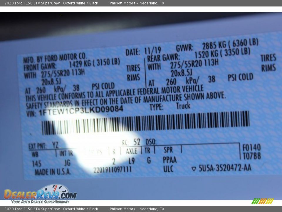 2020 Ford F150 STX SuperCrew Oxford White / Black Photo #23