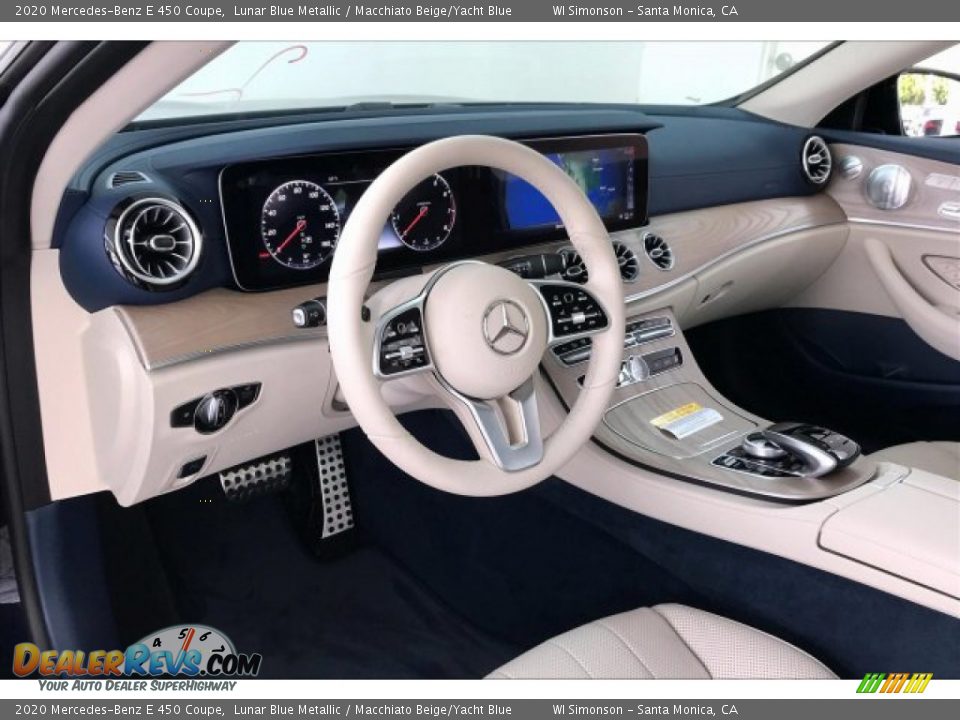 2020 Mercedes-Benz E 450 Coupe Lunar Blue Metallic / Macchiato Beige/Yacht Blue Photo #4