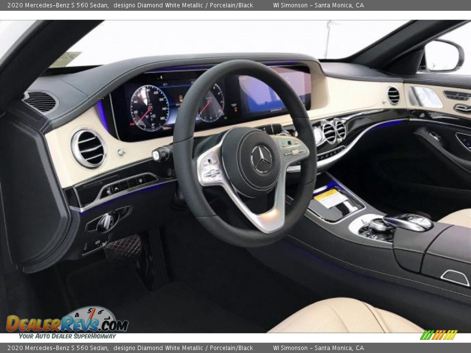 2020 Mercedes-Benz S 560 Sedan designo Diamond White Metallic / Porcelain/Black Photo #4