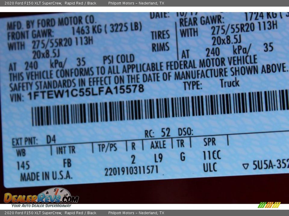 2020 Ford F150 XLT SuperCrew Rapid Red / Black Photo #24