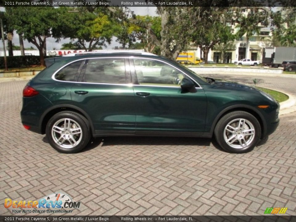 2011 Porsche Cayenne S Jet Green Metallic / Luxor Beige Photo #11