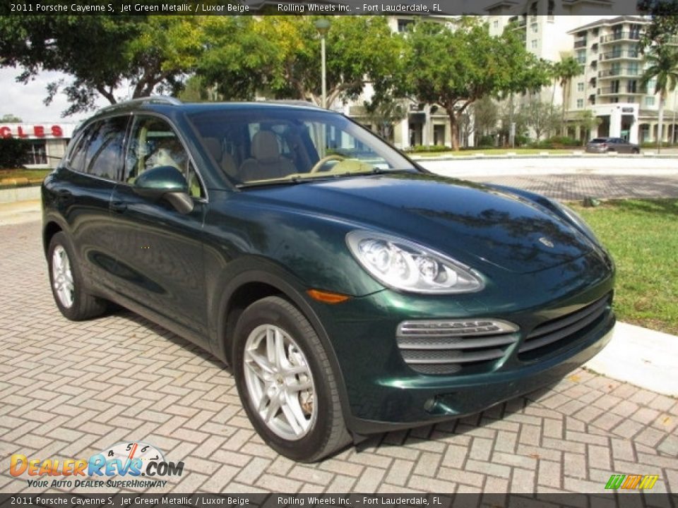 2011 Porsche Cayenne S Jet Green Metallic / Luxor Beige Photo #13