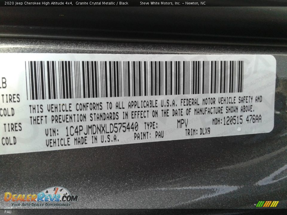 Jeep Color Code PAU Granite Crystal Metallic