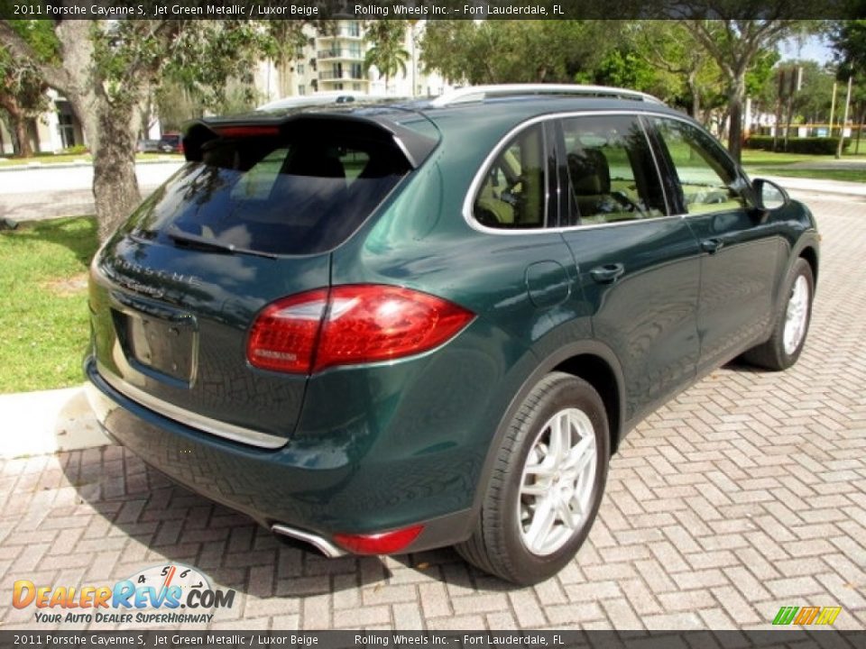 2011 Porsche Cayenne S Jet Green Metallic / Luxor Beige Photo #35