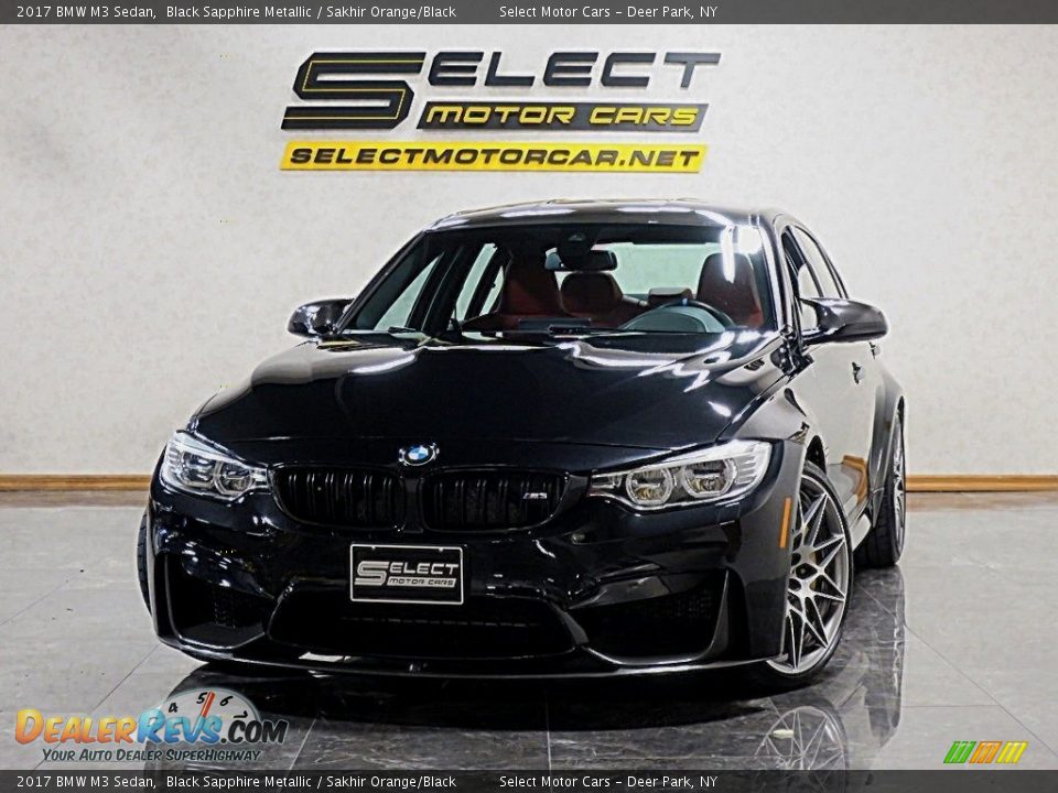 2017 BMW M3 Sedan Black Sapphire Metallic / Sakhir Orange/Black Photo #1