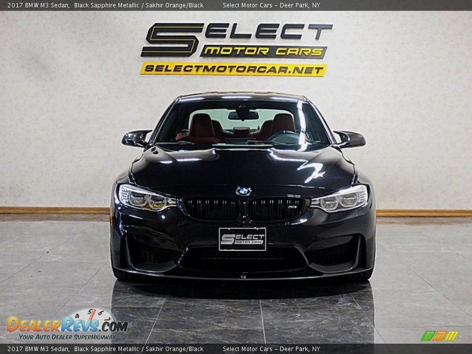 2017 BMW M3 Sedan Black Sapphire Metallic / Sakhir Orange/Black Photo #2