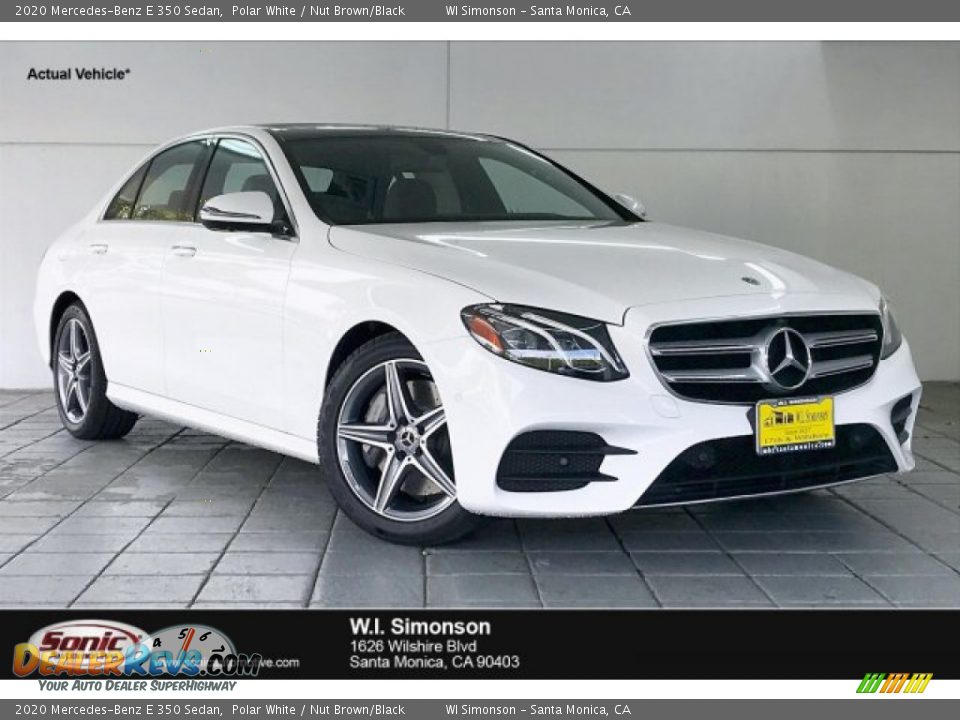 2020 Mercedes-Benz E 350 Sedan Polar White / Nut Brown/Black Photo #1