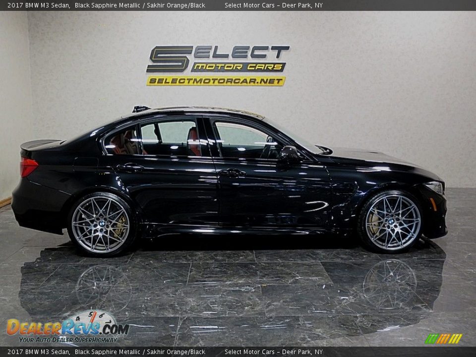 2017 BMW M3 Sedan Black Sapphire Metallic / Sakhir Orange/Black Photo #4