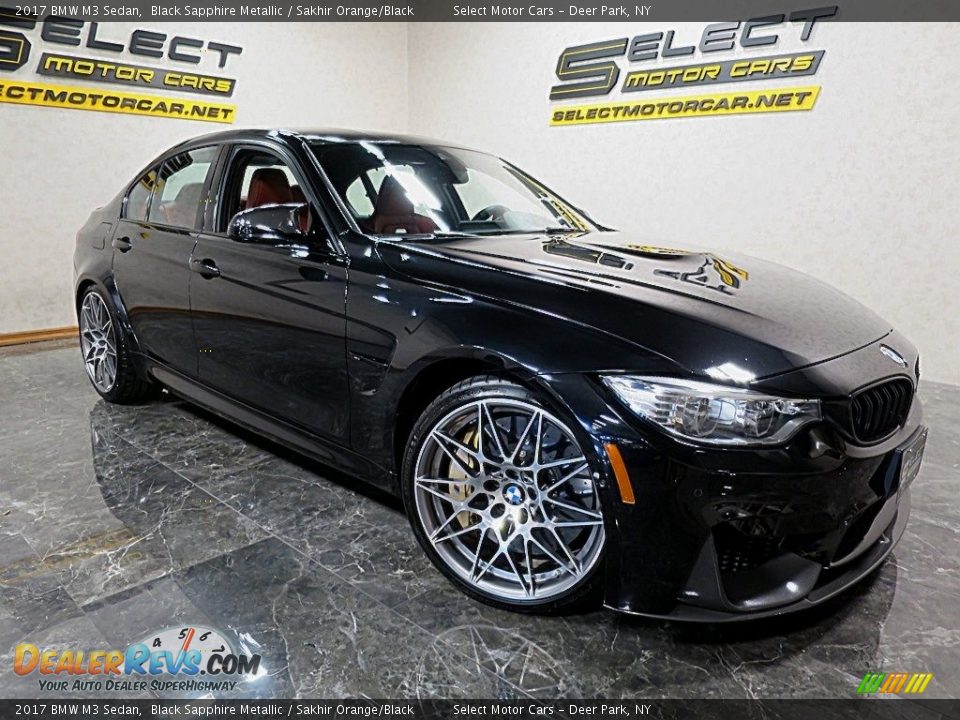2017 BMW M3 Sedan Black Sapphire Metallic / Sakhir Orange/Black Photo #10