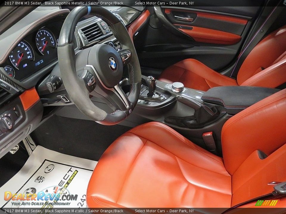 2017 BMW M3 Sedan Black Sapphire Metallic / Sakhir Orange/Black Photo #15