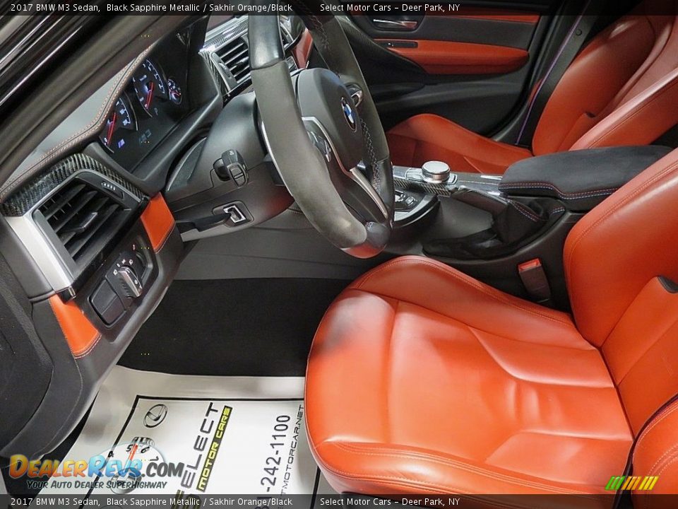 2017 BMW M3 Sedan Black Sapphire Metallic / Sakhir Orange/Black Photo #16