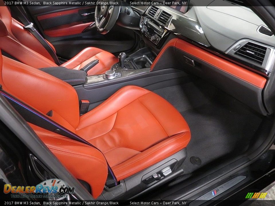 2017 BMW M3 Sedan Black Sapphire Metallic / Sakhir Orange/Black Photo #17