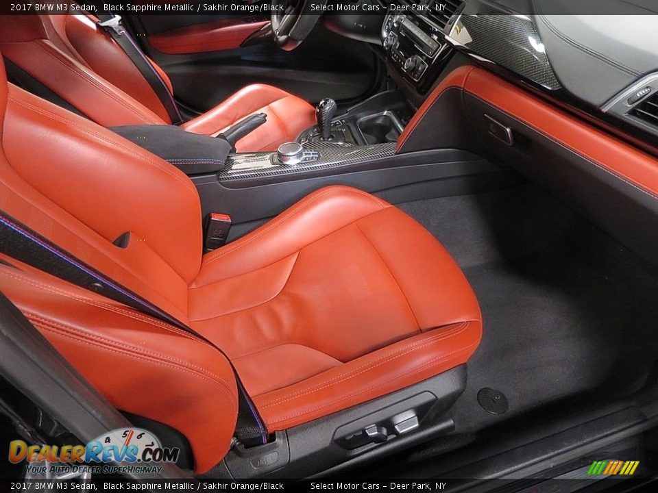 2017 BMW M3 Sedan Black Sapphire Metallic / Sakhir Orange/Black Photo #18
