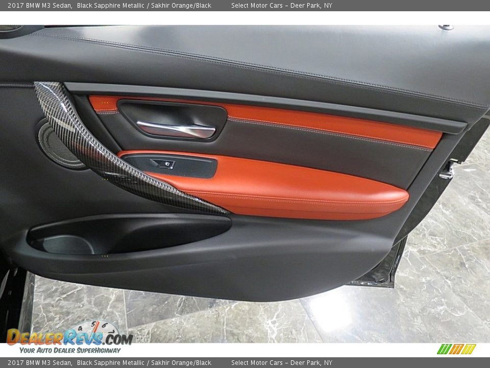 2017 BMW M3 Sedan Black Sapphire Metallic / Sakhir Orange/Black Photo #23