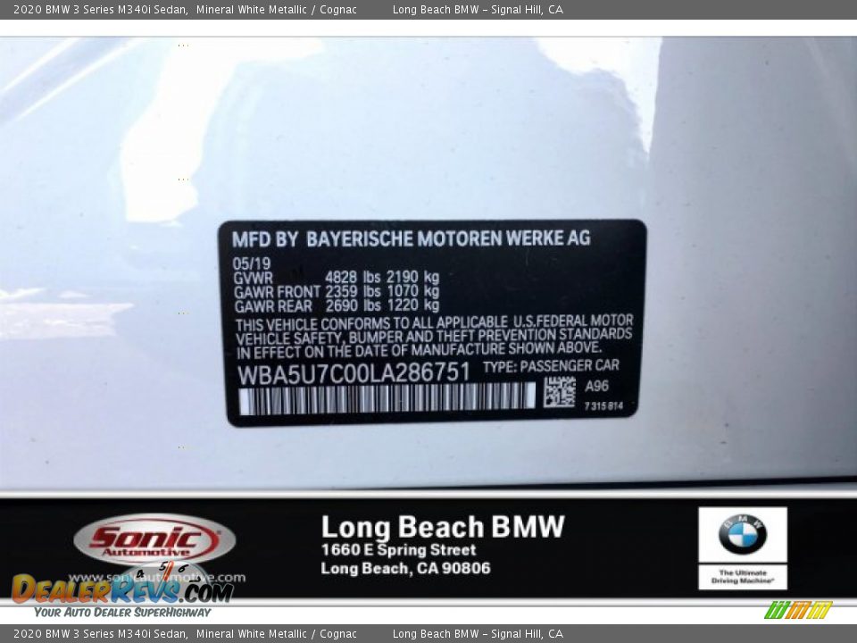2020 BMW 3 Series M340i Sedan Mineral White Metallic / Cognac Photo #11