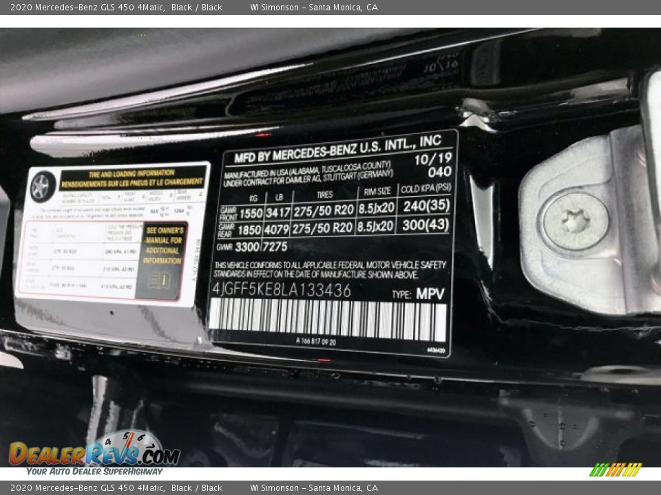 2020 Mercedes-Benz GLS 450 4Matic Black / Black Photo #10