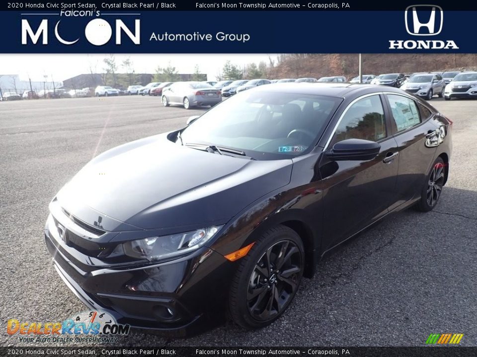 2020 Honda Civic Sport Sedan Crystal Black Pearl / Black Photo #1