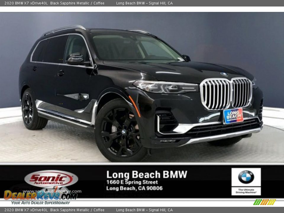 2020 BMW X7 xDrive40i Black Sapphire Metallic / Coffee Photo #1