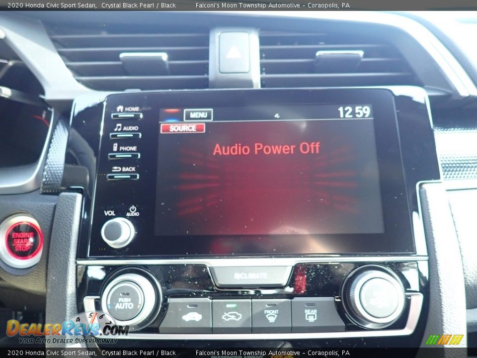 2020 Honda Civic Sport Sedan Crystal Black Pearl / Black Photo #13