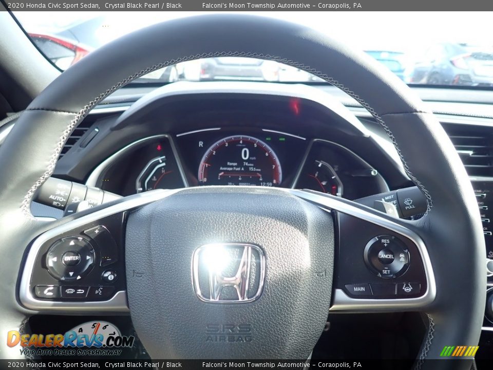 2020 Honda Civic Sport Sedan Crystal Black Pearl / Black Photo #15
