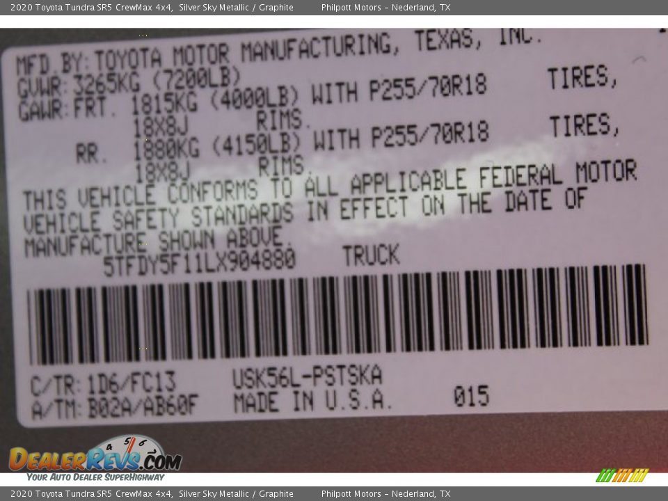 2020 Toyota Tundra SR5 CrewMax 4x4 Silver Sky Metallic / Graphite Photo #25