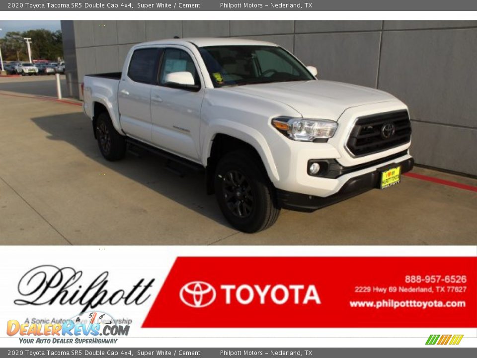 2020 Toyota Tacoma SR5 Double Cab 4x4 Super White / Cement Photo #1