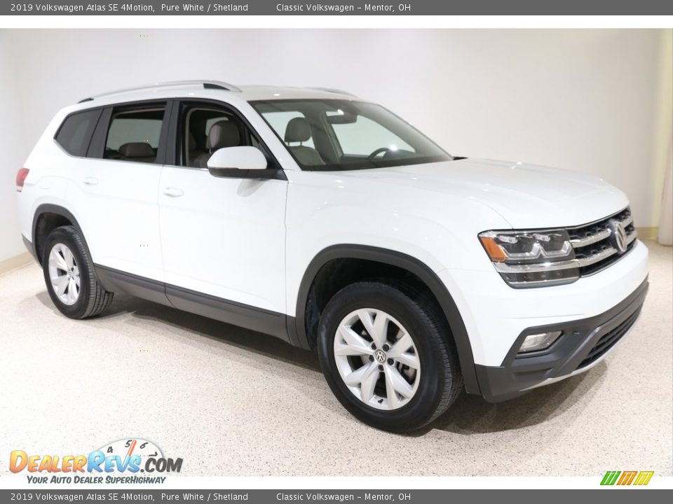 2019 Volkswagen Atlas SE 4Motion Pure White / Shetland Photo #1