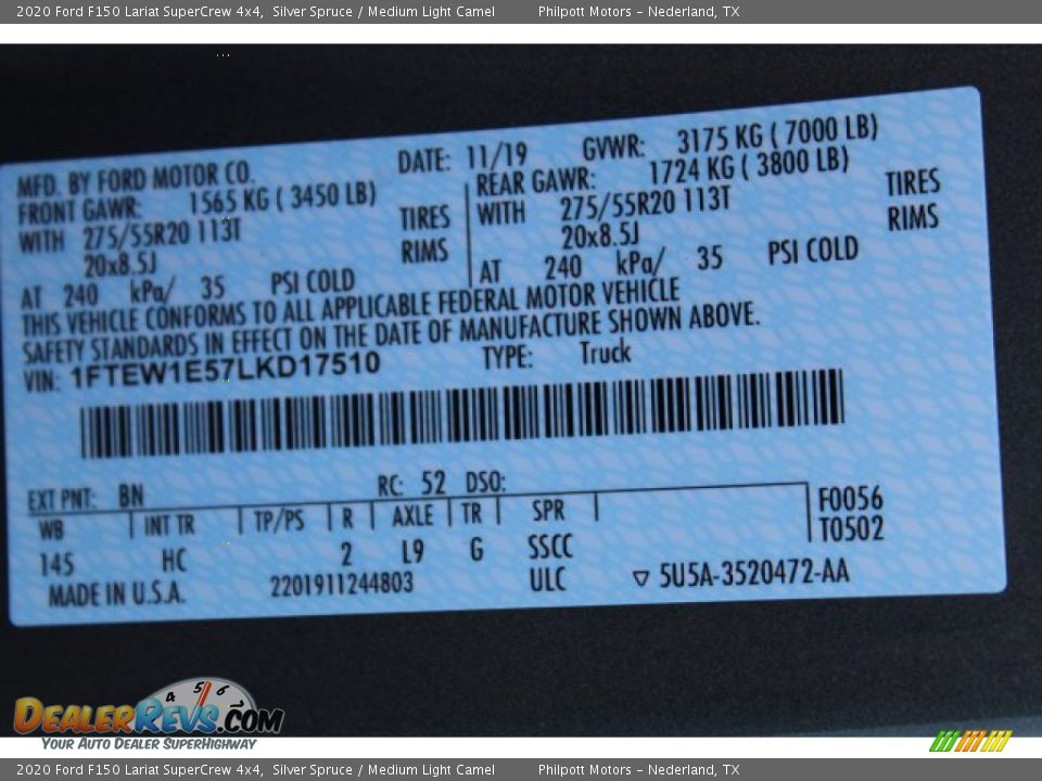 2020 Ford F150 Lariat SuperCrew 4x4 Silver Spruce / Medium Light Camel Photo #25