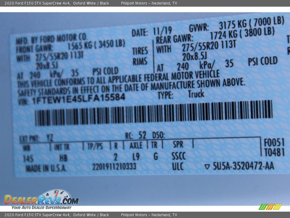 2020 Ford F150 STX SuperCrew 4x4 Oxford White / Black Photo #24