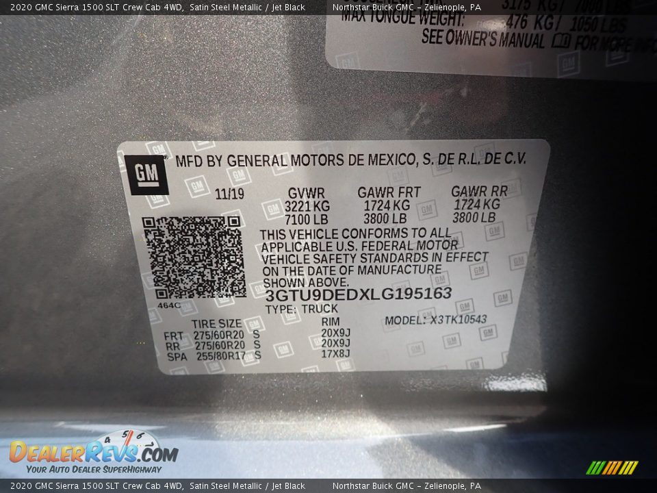 2020 GMC Sierra 1500 SLT Crew Cab 4WD Satin Steel Metallic / Jet Black Photo #11