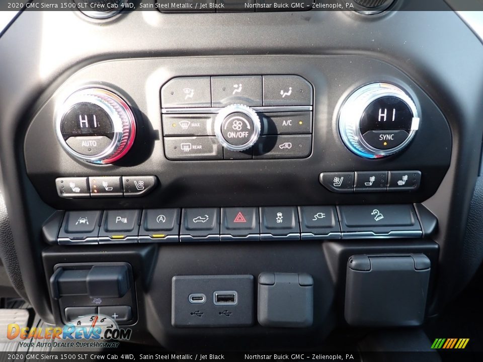 Controls of 2020 GMC Sierra 1500 SLT Crew Cab 4WD Photo #18