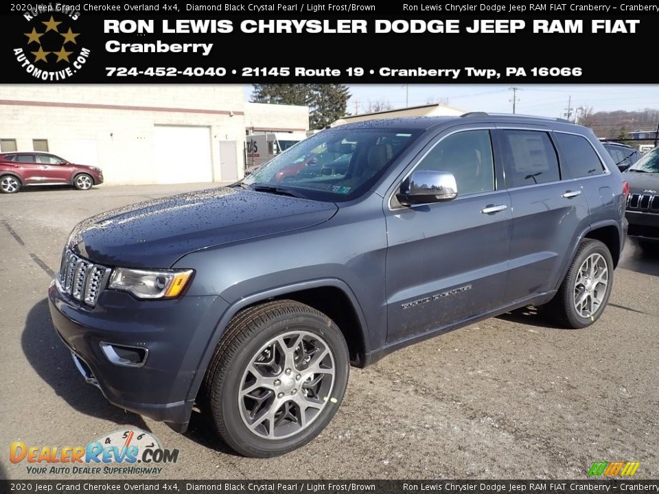 2020 Jeep Grand Cherokee Overland 4x4 Diamond Black Crystal Pearl / Light Frost/Brown Photo #1