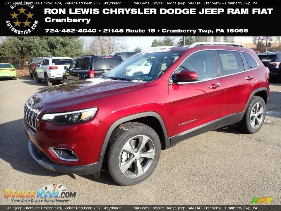 2020 Jeep Cherokee Limited 4x4 Velvet Red Pearl / Ski Gray/Black Photo #1